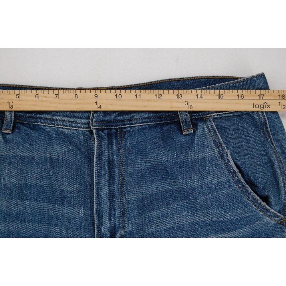 American Eagle Outfitters Mom Jeans Womens‎ 16 Long Blue Medium High Rise Cargo - Picture 8 of 12
